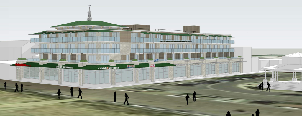 A rendering of the proposed Belhaven Hotel at 2 Rehoboth Avenue